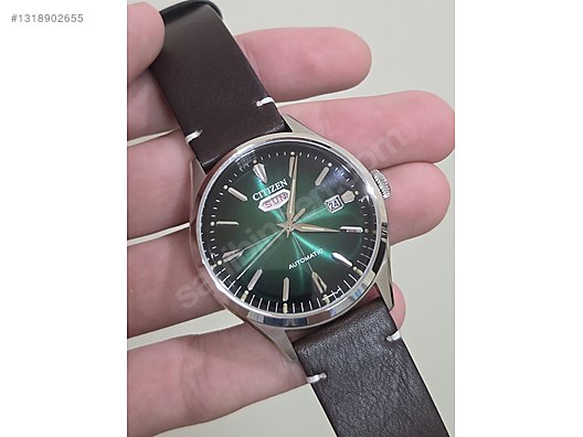 ナルミン Citizen / Citizen NH 8390 Otomatik Yeşil Kadran Erkek Kol Saati on