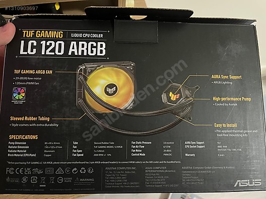 Asus TUF Gaming LC 120 ARGB İşlemci SIVI Soğutucu on sahibinden