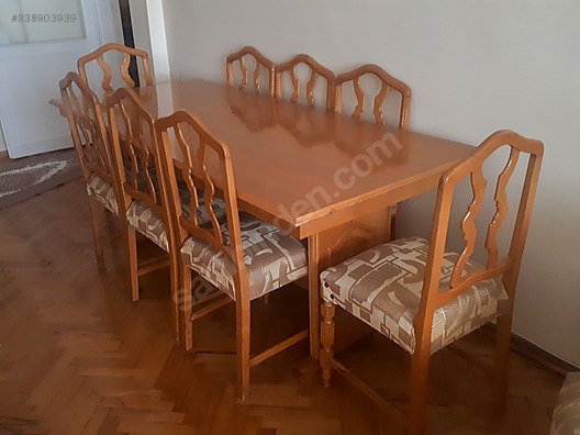 8 Kisilik Ahsap Yemek Masasi Antika Antika Masa Sandalye Ve Cesitli Antika Mobilyalar Sahibinden Com Da 838903939
