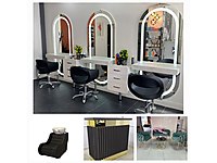 BAYAN KUAFÖRÜ 3LÜ TEZGAH KOLTUK KOMPLE SALON KURULUMU #1283905278