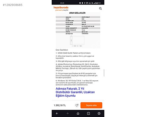 İkinci El ve Sıfır Alışveriş / Bilgisayar / Çevre Birimleri / Grafik Tablet