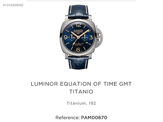 Panerai Panerai Luminor 1950 Equation of Time Days GMT Titanio