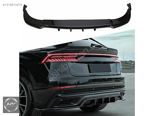 AUDI Q8 S-Line 2018-2023 Arka Tampon Alt Eki Difüzör Piano Black