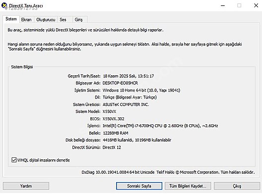 ASUS i7 12GB RAMLİ SSDLİ LAPTOP DİZÜSTÜ - İlan ve alışverişte ilk adres sahibinden.com'da