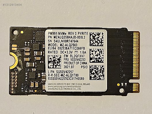 PM991 NVMe 256GB M.2 SSD 4枚セット【⑤0121】 SAMSUNG PM991 Mz-ALQ256HAJD 256 GB M.2 NVMe SSD DİSK 0229 on