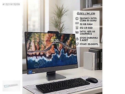 DynaDesk i5-8世代/8GB/SSD512/Win11/Off2021 Asus / ASUS ALL IN ONE|İ5-1335U|32GB RAM|512GB SSD|İNTEL IRİS XE