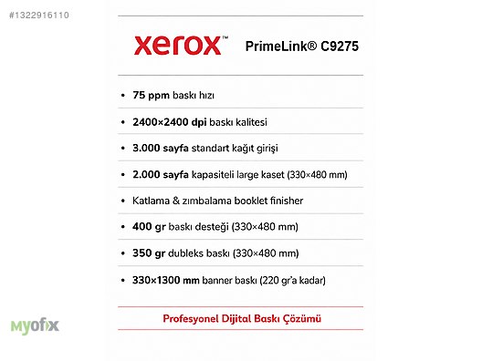 Xerox PrimeLink C9275 - Fotokopi Makinesi Alışverişte İlk Adres