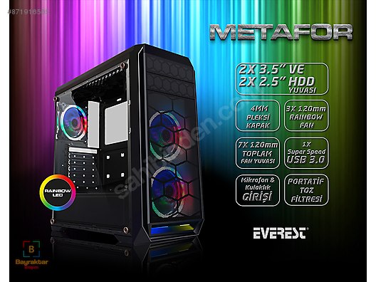 Everest Metafor Gaming Oyuncu Kasasi Kasa Ve Tum Masaustu Bilgisayar Donanimlari Sahibinden Com Da 871916565