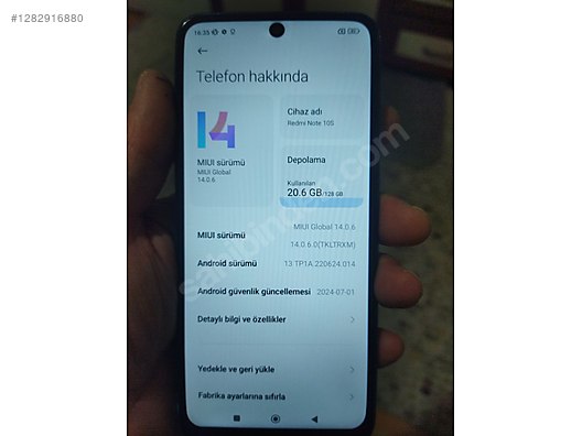 İkinci El ve Sıfır Alışveriş / Cep Telefonu & Aksesuar / Cep Telefonu / Xiaomi / Redmi Note 10S