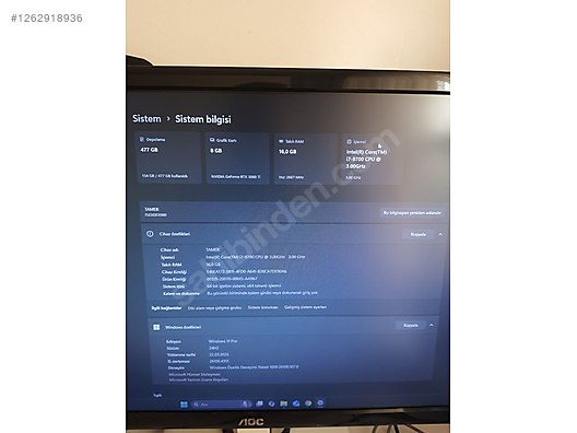 İkinci El ve Sıfır Alışveriş / Oyunculara Özel / Oyun Bilgisayarı / Oyuncu Masaüstü Bilgisayar / Hazır Sistem