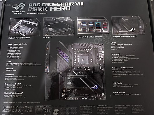 Asus ROG Crosshair VIII Dark Hero X570 + AMD Ryzen 9 5900x on
