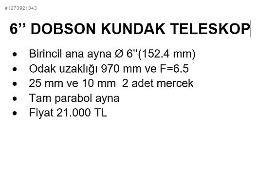 Used & Brand New Items / Cameras & Photographic Equipment / Telescopes / Reflector