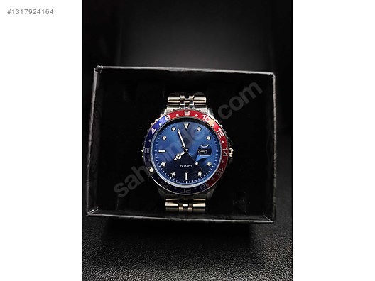 Rolex / RLX Model Çelik Mavi-Kırmızı Jubilee Kordon Saat