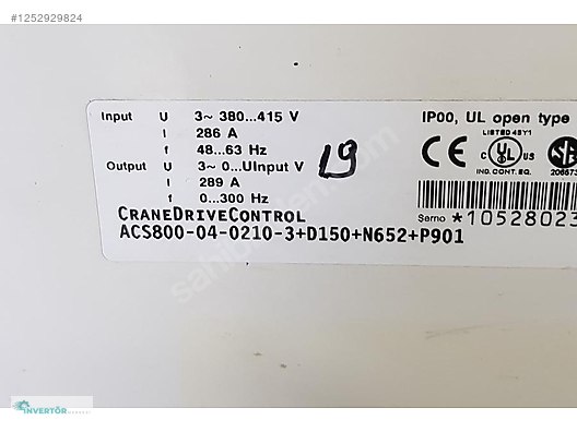 ABB ACS800 160 KW SÜRÜCÜ ACS800-04-210-3+D150+N652+P901 - ABB
