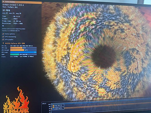 Zotac NVIDIA GeForce GTX 1050 2GB GDDR5 - FurMark Testli