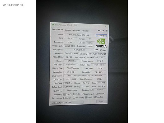 Zotac NVIDIA GeForce GTX 1050 2GB GDDR5 - FurMark Testli