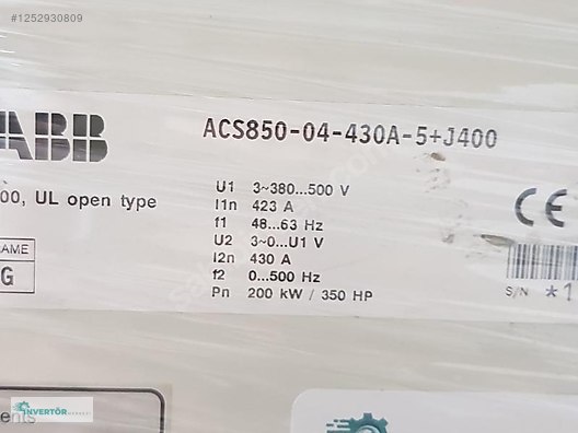 ABB ACS850 200 KW SÜRÜCÜ ACS850-04-0430A-5 - ABB Programlayıcı