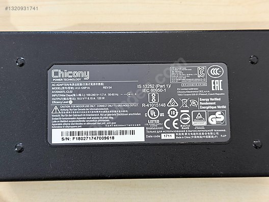 Asus (chicony) A12-120P1A Notebook Adaptör 19V - 6.15A - 120W on