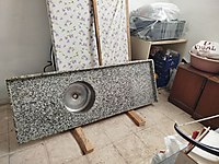 Granit mutfak tezgahı 1.75 boyunda sağlam temiz kullanılmış