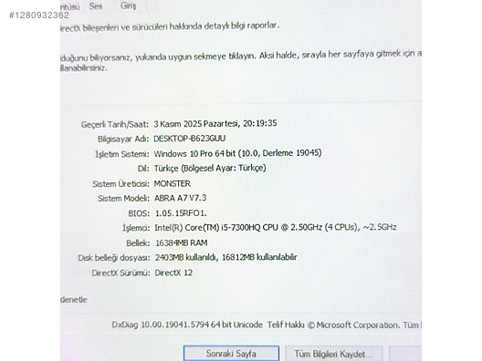 İkinci El ve Sıfır Alışveriş / Oyunculara Özel / Oyun Bilgisayarı / Oyuncu Laptop / Monster