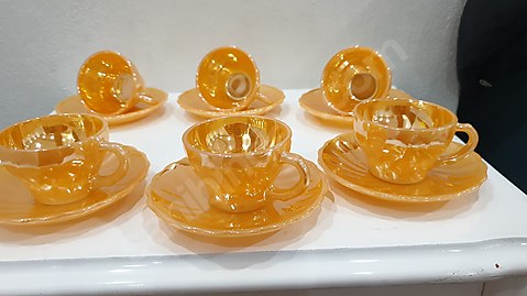 Anchor Hocking 6'lı Fincan Takımı Sarı Nostalji