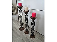 İran yapımı antika üçlü mumluk