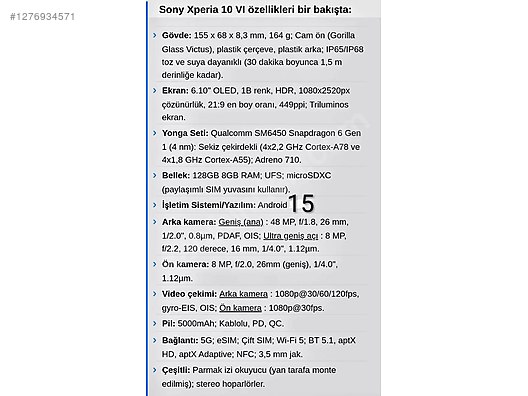 Used & Brand New Items / Cell Phones & Accessories / Cell Phones / Sony / Xperia 10 VI