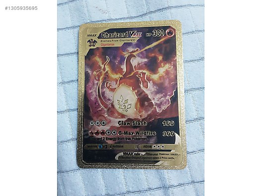 Game Cards / Pokmon TCG Charizard VMAX SWSG261 Gold Metal Card Fan Art on  sahibinden.com - 1305935695