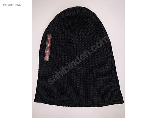 Scarves, Knit Hats & Gloves / Orijinal Prada Siyah Ribanalı