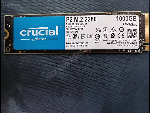 Crucial P2 CT1000P2SSD8 PCI-Express 3.0 1 TB M.2 SSD sahibinden