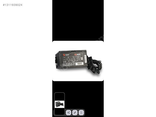 Zoko ZK600 600W 80+ Power Supply sahibinden.comda - 1311939024