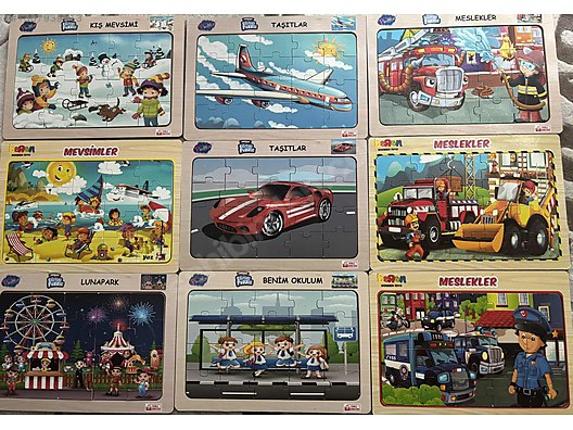 İkinci El Woodoy Puzzle - 9 Adet Ahşap Eğitici Puzzle - 1307939613