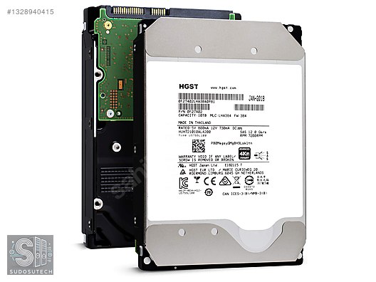HGST 10TB 7.2K NL SAS SERVER HDD %100 SAĞLIK HUH721010AL4200