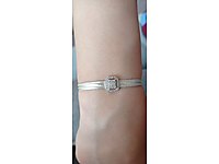 gümüş baget taşlı bileklik