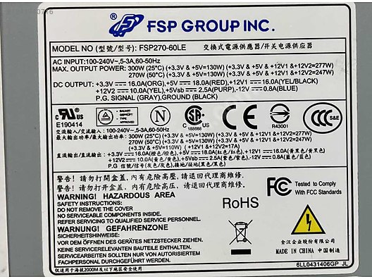 FSP FSP270-60LE 270 W güç kaynağı Mini iTX / HTPC 80 270 Watt - Güç ...