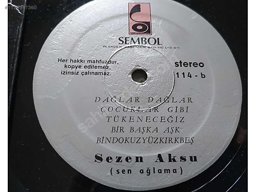 Sezen Aksu Sen Ağlama Plak Lp Müzik Plakları Alışverişte İlk Adres