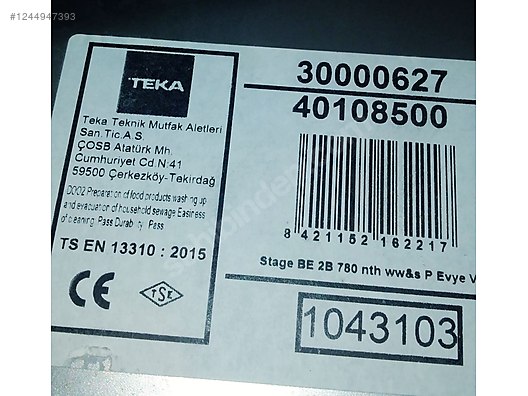 Teka Çelik evye - Eviye ve Yapı Malzemeleri sahibinden.com'da