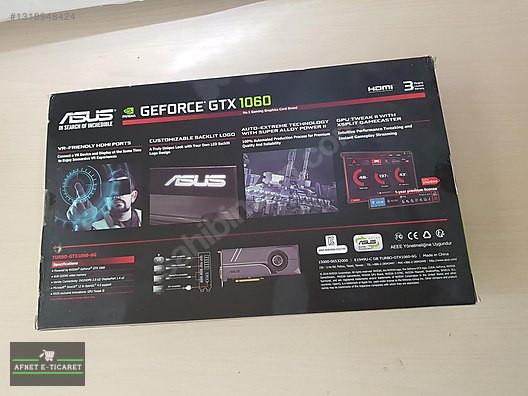 ASUS GEFORCE GTX 1060 6GB EKRAN KARTI KUTUSU KOLEKSİYONCULARA ÖZ