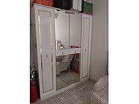 GARDIROP BEYAZ GOLD DETAYLI, AYNALI