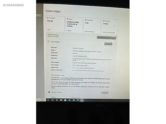 İkinci El ve Sıfır Alışveriş / Bilgisayar / Masaüstü / Modeller / Asus