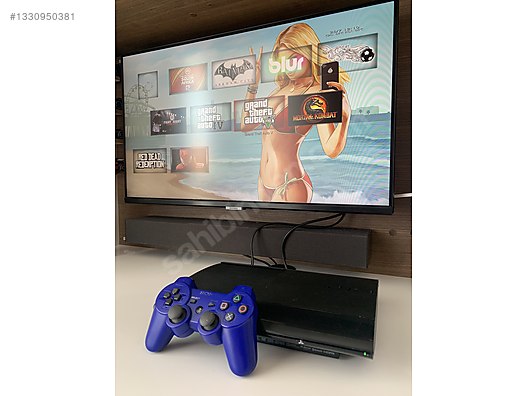 PS3 Super Slim 160 GB - 4.86HEN'li / Oyun Yüklü + 1 mavi kol on