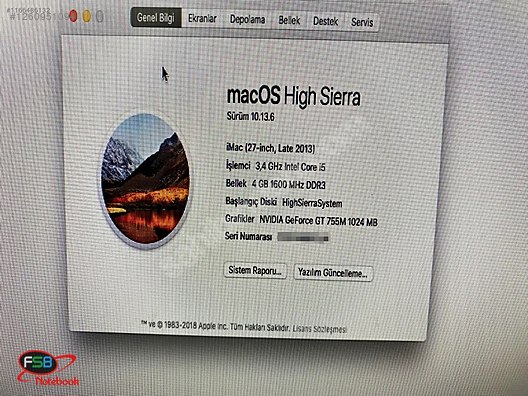 İMac 27'' A1419 2013-14 EMC 2639 820-3478-A Anakart - Anakart ve Tüm Masaüstü Bilgisayar Parçaları sahibinden.com'da