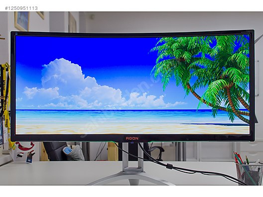 Aoc Agon AG352QCX 35 inc Curved QHD Va 200hz monitör at sahibinden