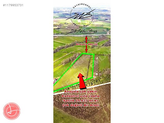 Anayola çok yakın, ev yapılabiliyor elk su var 25833 mt kare #1179953731