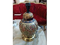 antika uzak doğu porselen abajur 2 li