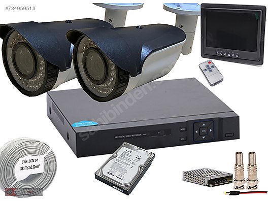 2 Kamerali Set 2 Mp 1080p Ahd Kayit Ekran Kdv Dahil Kampanyali Kablolu Kamera Guvenlik Sistemleri Sahibinden Com Da 734959513