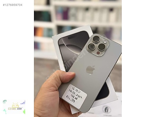 Resim Apple iPhone 16 Pro İkinci El TR | 128 GB | Natürel Titanyum İkinci El IPHONE 16 PRO NATURAL GRİ 19.02.2027 GARANTİ PİL 99 ÇEŞME GSM