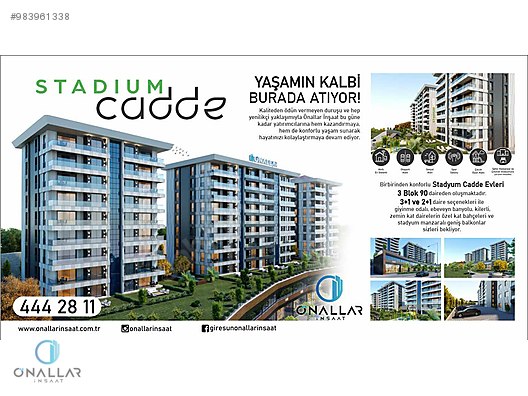 onallar stadium cadde projesinden 3 1 140 m2 akilli daire satilik daire ilanlari sahibinden com da 983961338