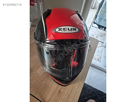 Zeus ZS-1800B Gloss Carbon AM9 Red kapalı kask - Kapalı Kasklar