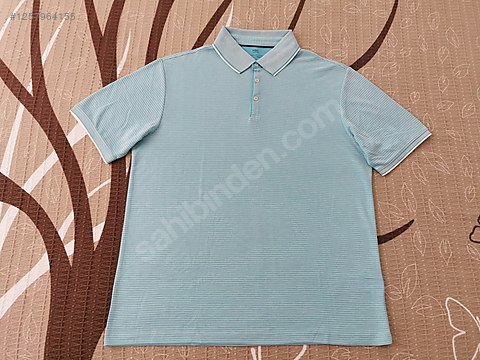 T-shirt garçon coupe classique en coton bleu imprimé palmiers